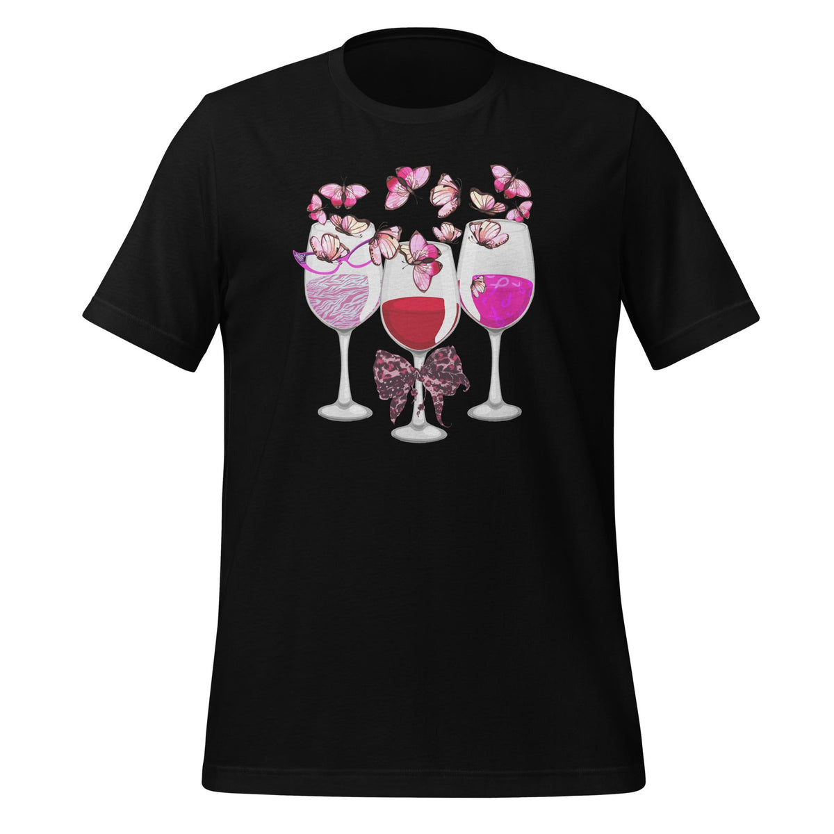 Wine Glass Butterfly Pink Ribbon - Breast Cancer Awareness product image 1
