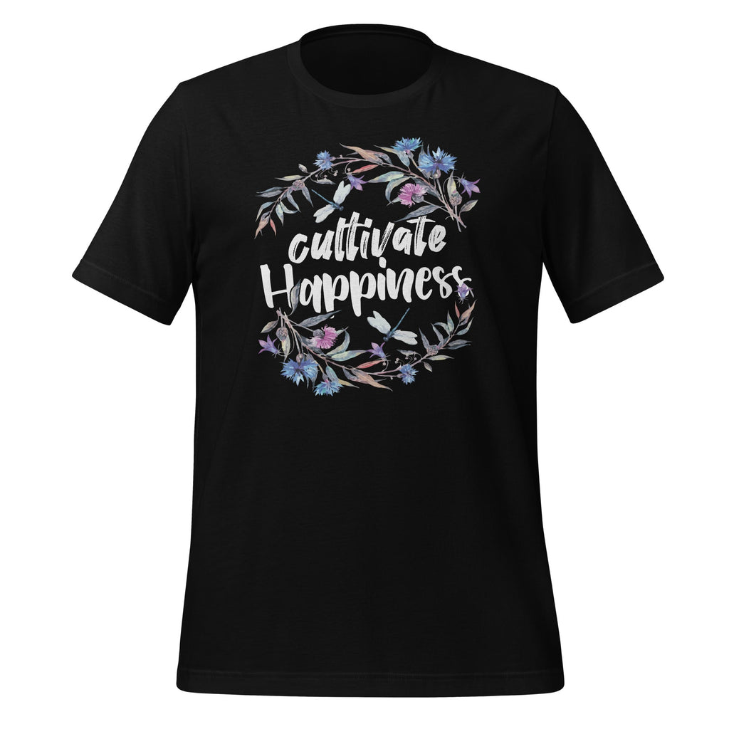 Cultivate Happiness - Watercolor Quote Saying Short-Sleeve product image 1
