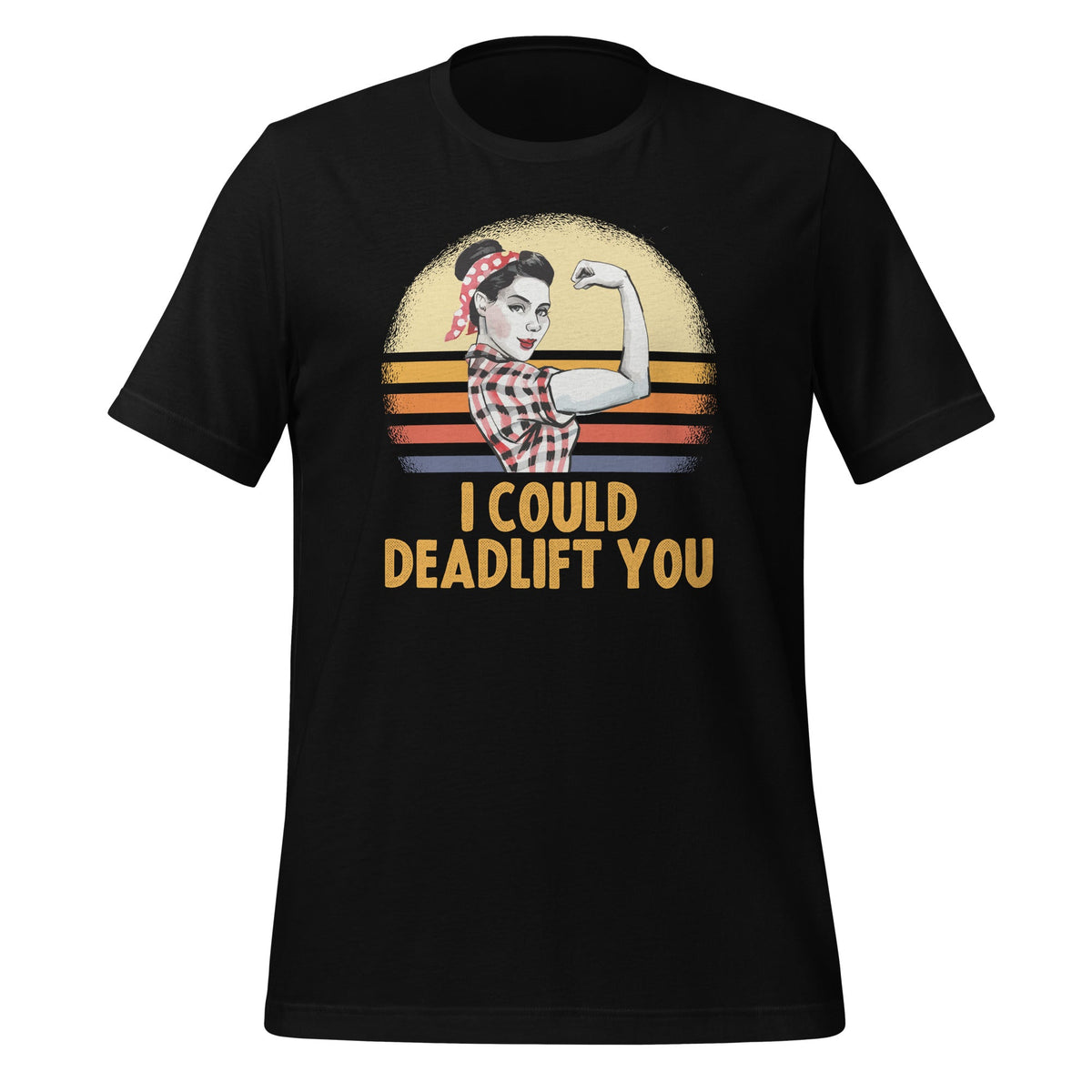 I Could Deadlift You - Strong Girl Retro Vintage Sunset product image 1