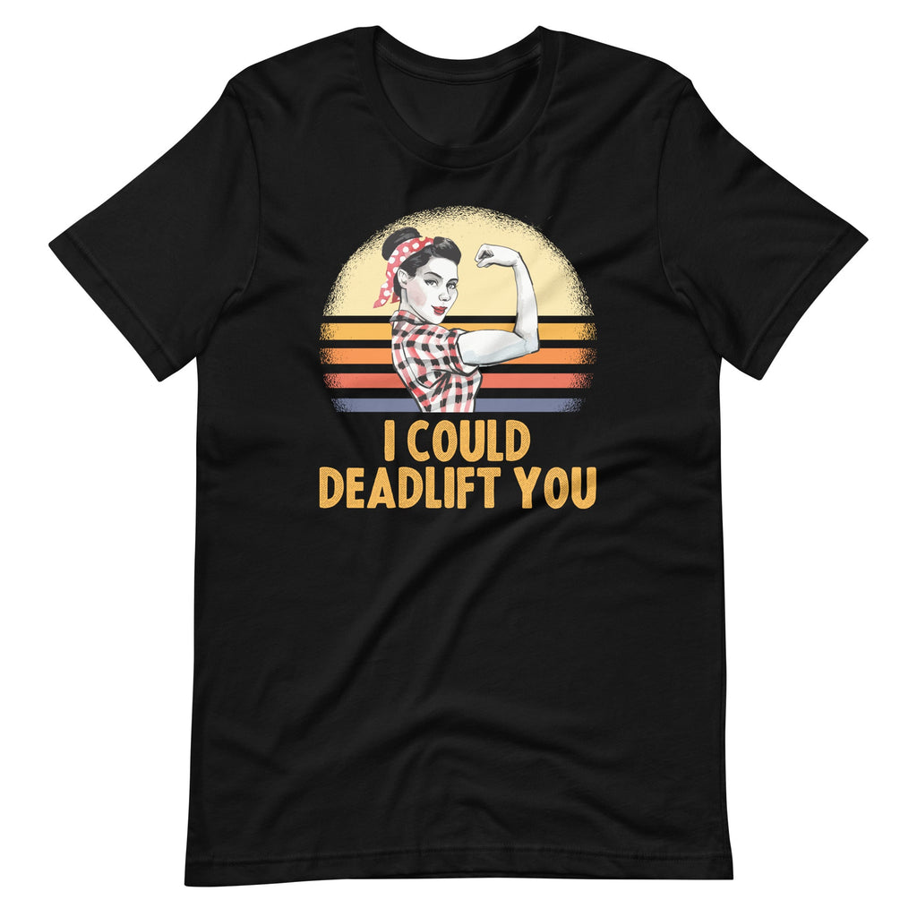 I Could Deadlift You - Strong Girl Retro Vintage Sunset product image 2