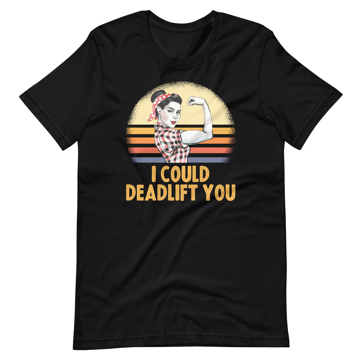 I Could Deadlift You - Strong Girl Retro Vintage Sunset product image 2