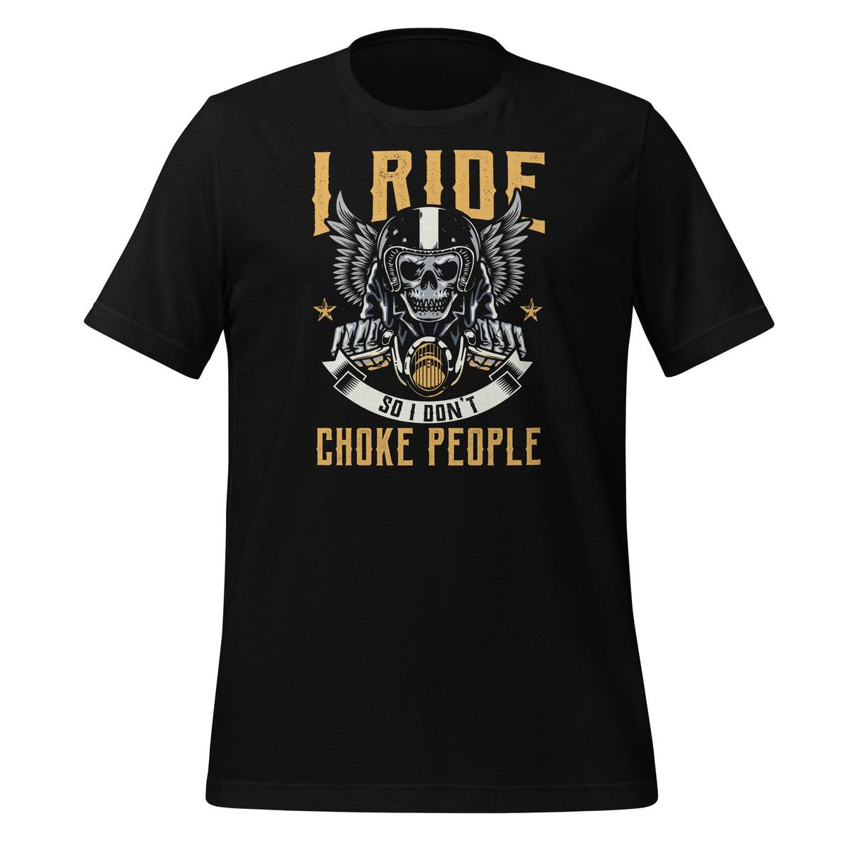I Ride So I Don't Choke People - Cool Motorcycle Skull product image 1