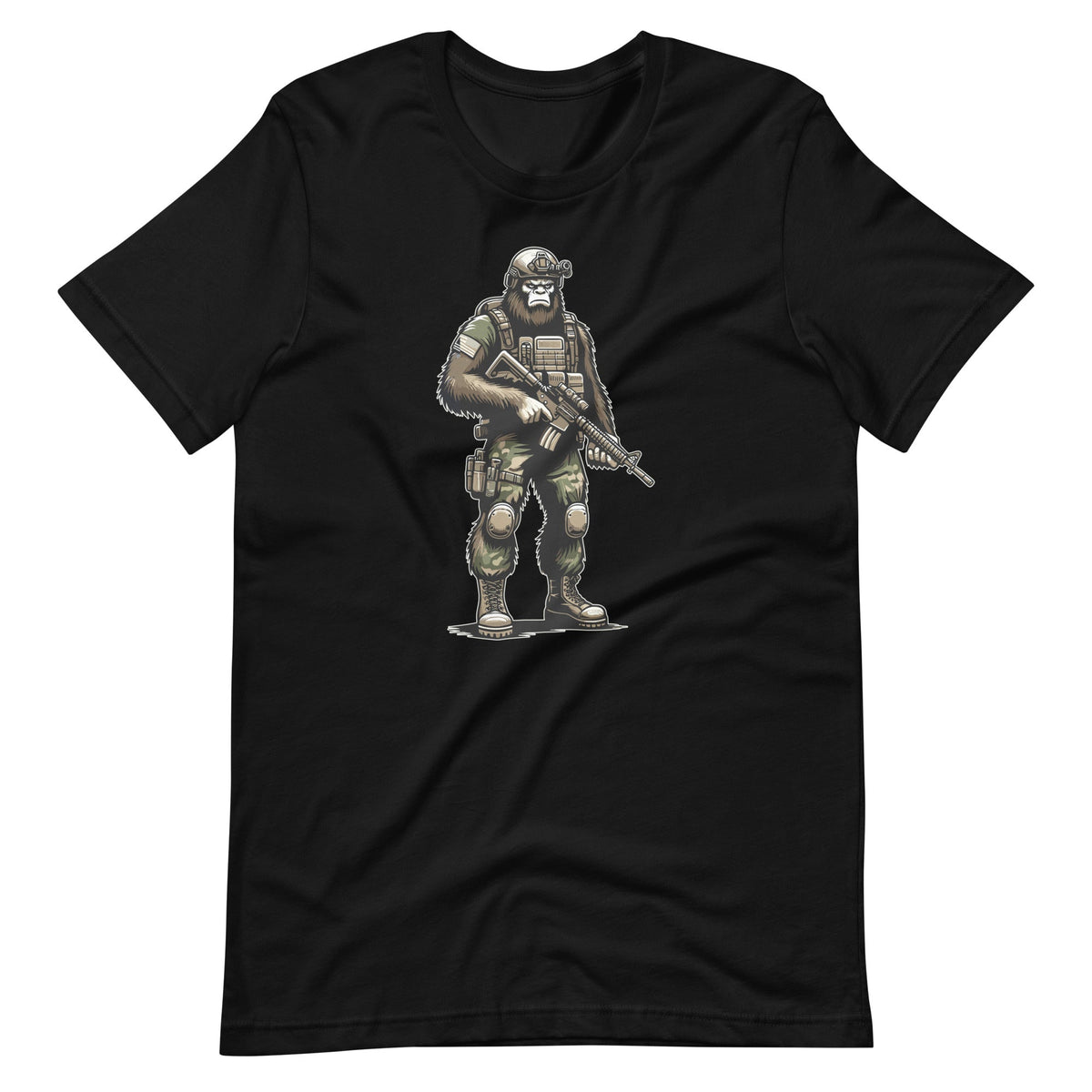 Cute Bigfoot Sasquatch Funny Military Cryptid Unisex T-Shirt product image 2