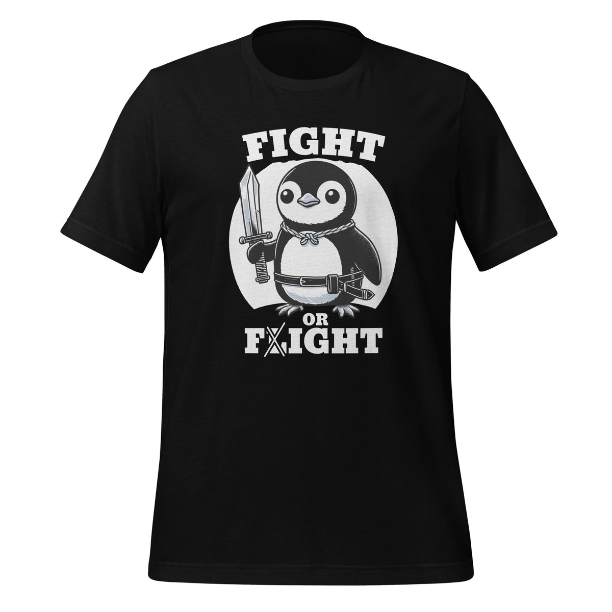 Fight or Flight Funny Penguin Pun Animal Meme Unisex T-Shirt product image 1