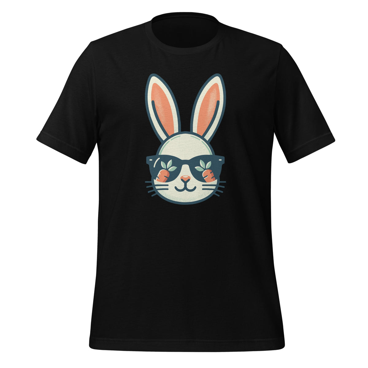 Bunny Face Easter Day Sunglasses Carrot Unisex T-Shirt product image 1