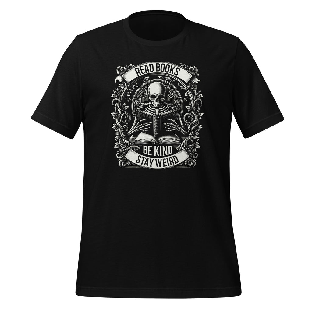 Read Books Be Kind Stay Weird Skeleton Reading Book Lover product image 1