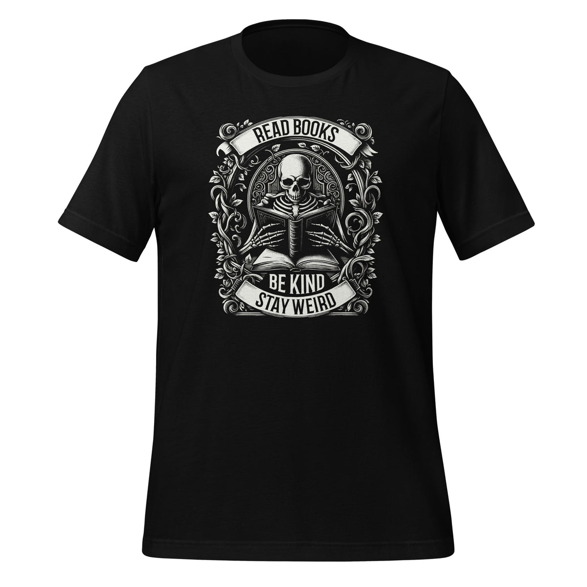 Read Books Be Kind Stay Weird Skeleton Reading Book Lover product image 1