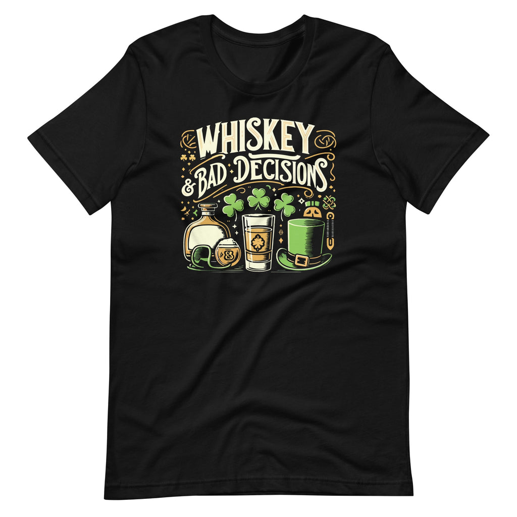 Whiskey and Bad Decisions St Patricks Day Unisex T-Shirt product image 2