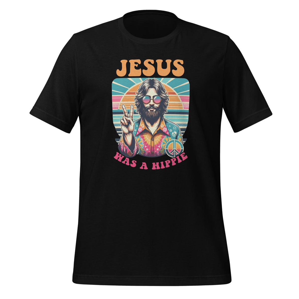 Jesus Was A Hippie Funny Groovy Christian Religious Unisex product image 1