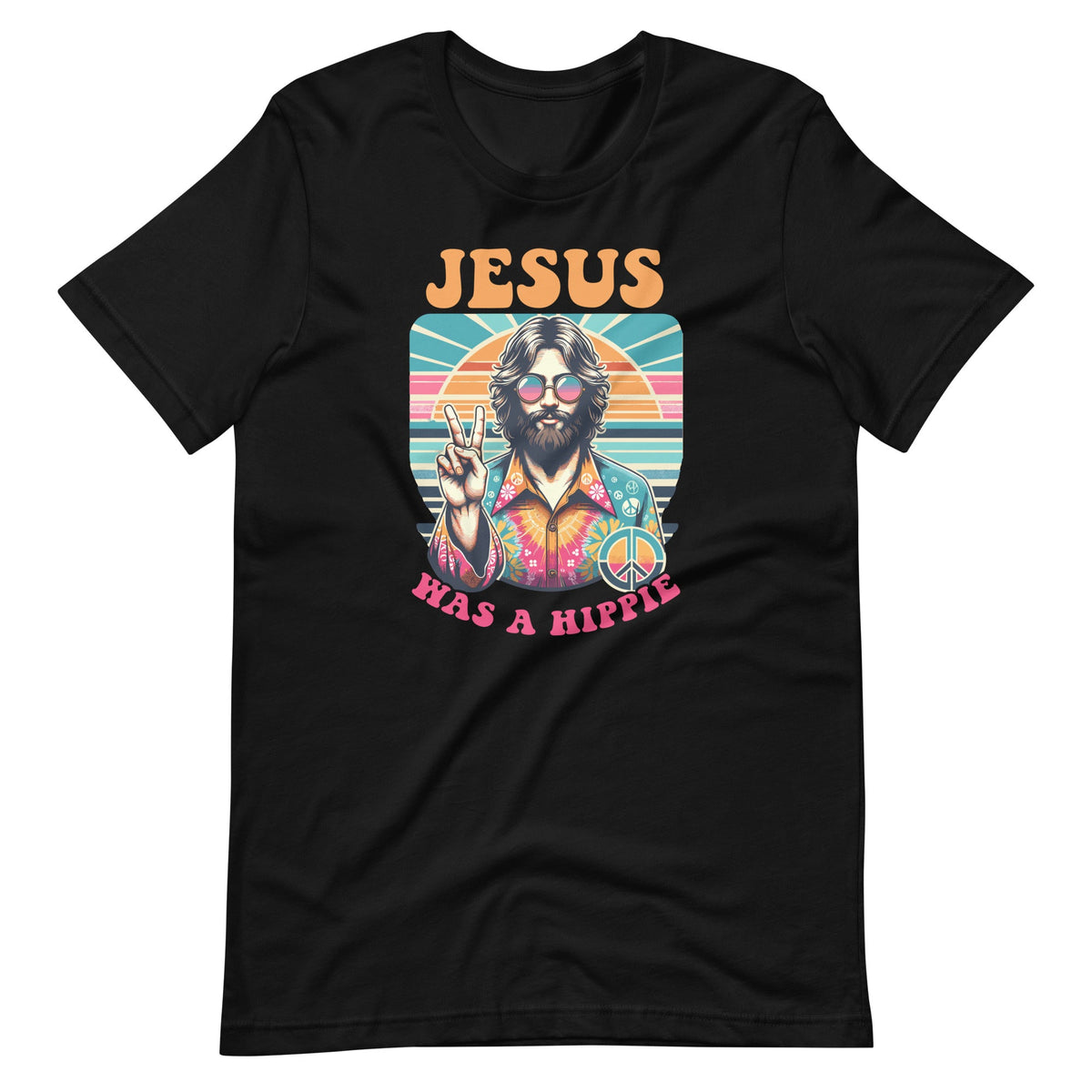 Jesus Was A Hippie Funny Groovy Christian Religious Unisex product image 2