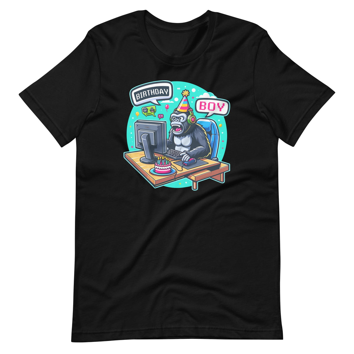 Gorilla Birthday Decorations Gamer Game Meme Unisex T-Shirt product image 2