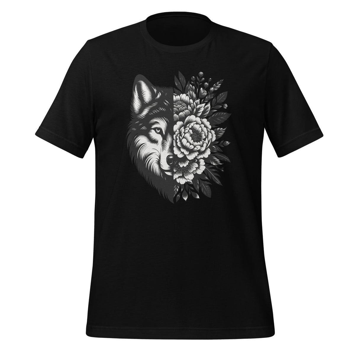 Floral Wolf Vintage Flowers Face For Wolves Lover Unisex product image 1