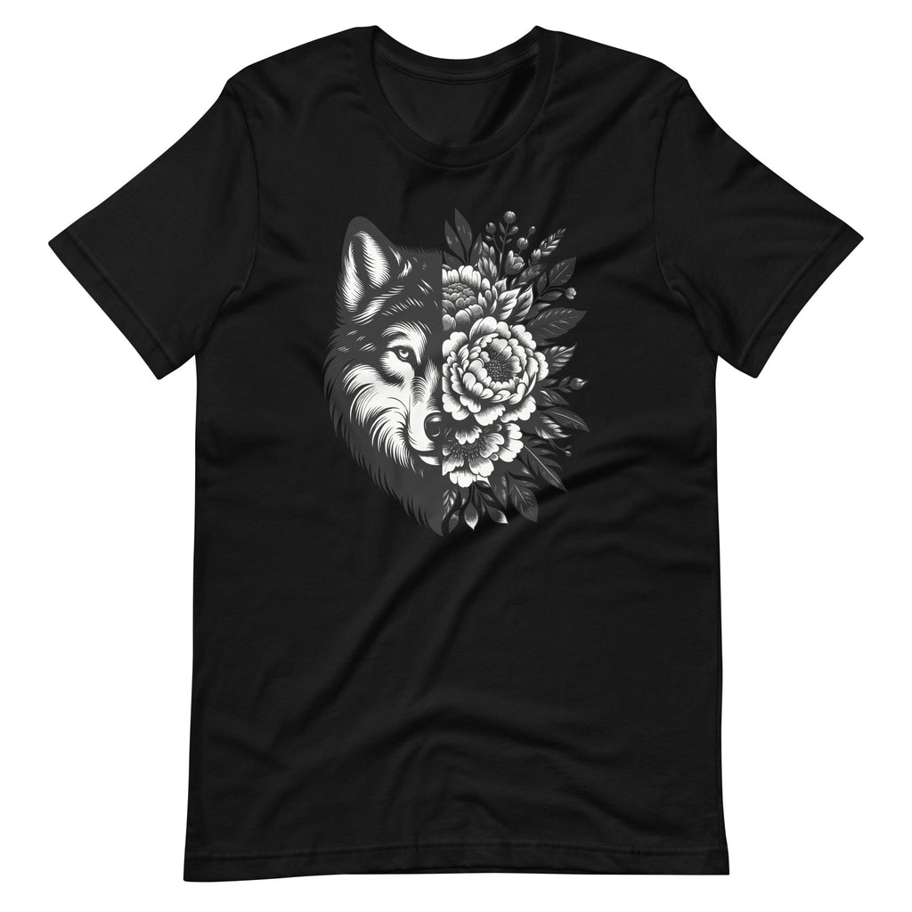 Floral Wolf Vintage Flowers Face For Wolves Lover Unisex product image 2