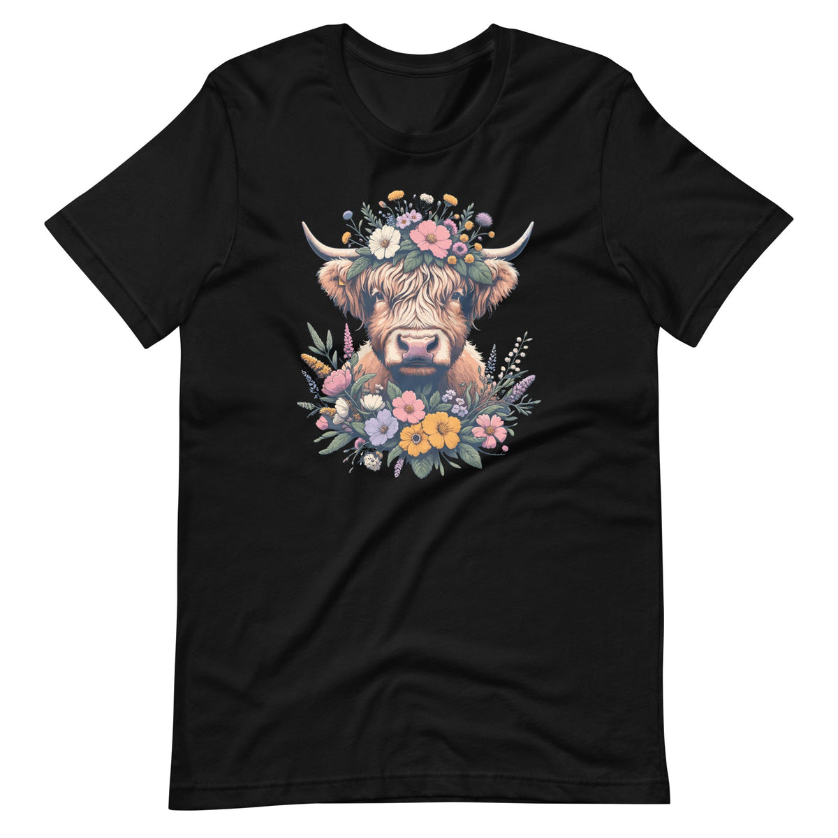 Cute Baby Highland Cow With Flowers Calf Animal Floral product image 2