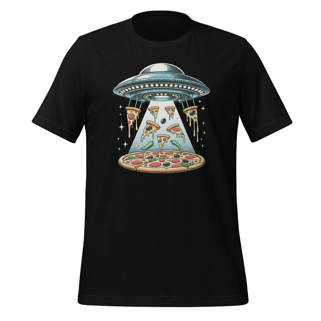 UFO Alien Eating Pizza Abduction Funny Food Lovers Unisex product image 1