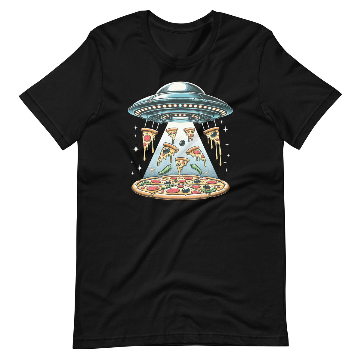 UFO Alien Eating Pizza Abduction Funny Food Lovers Unisex product image 2