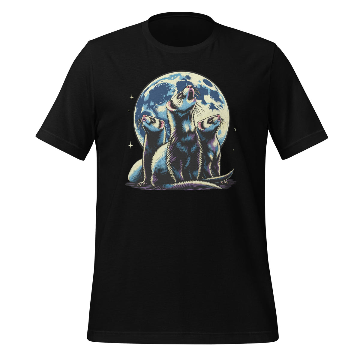 Howling at the Moon Funny Ferret Cute Animal Unisex T-Shirt product image 1