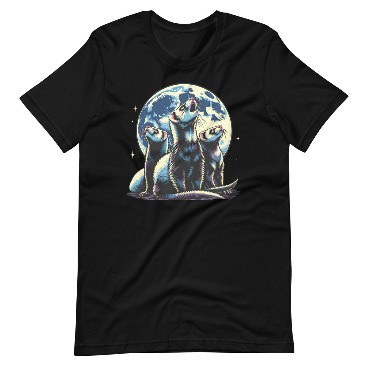 Howling at the Moon Funny Ferret Cute Animal Unisex T-Shirt product image 2