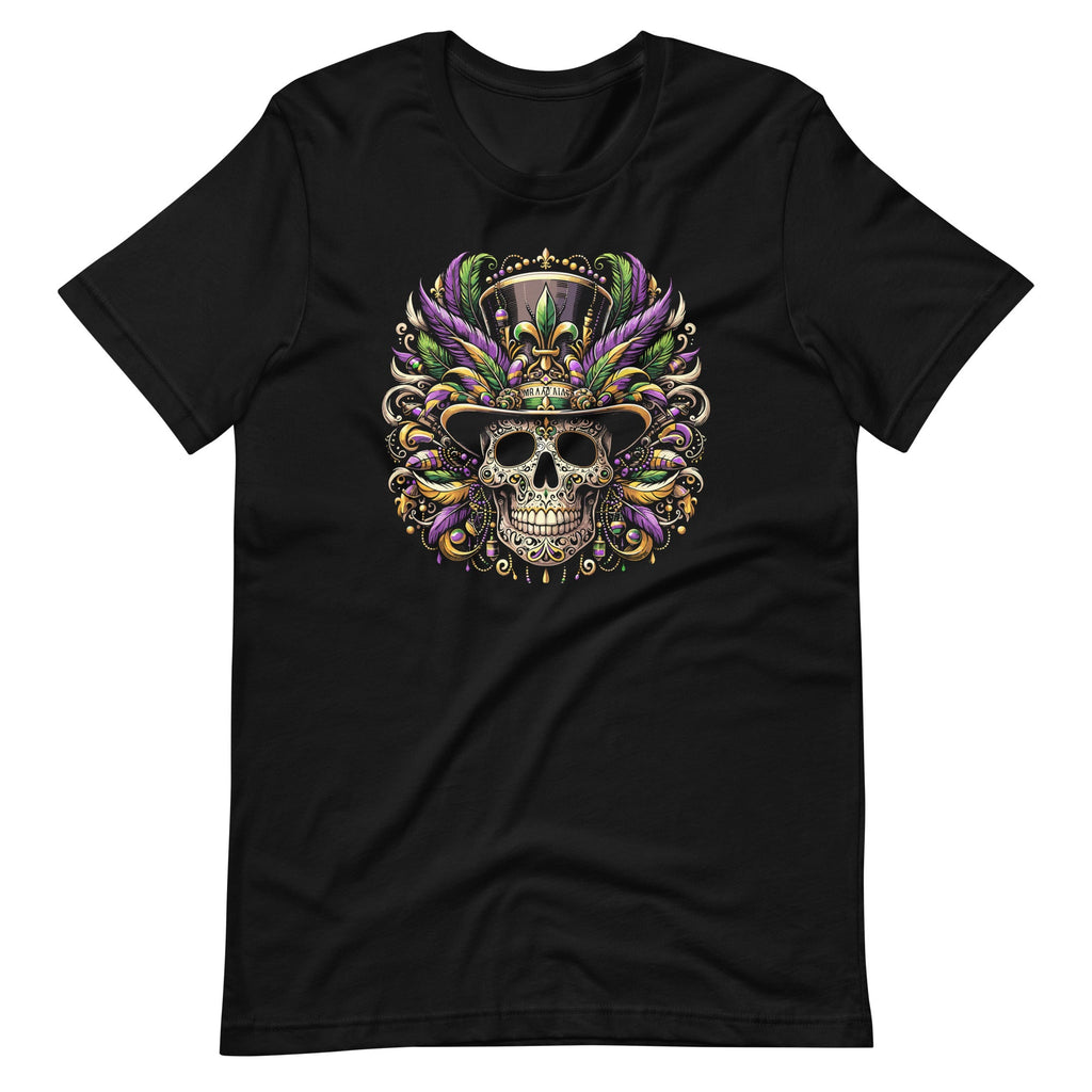 Mardi Gras Skeleton Top Hat New Orleans Witch Doctor Voodoo Unisex T-Shirt