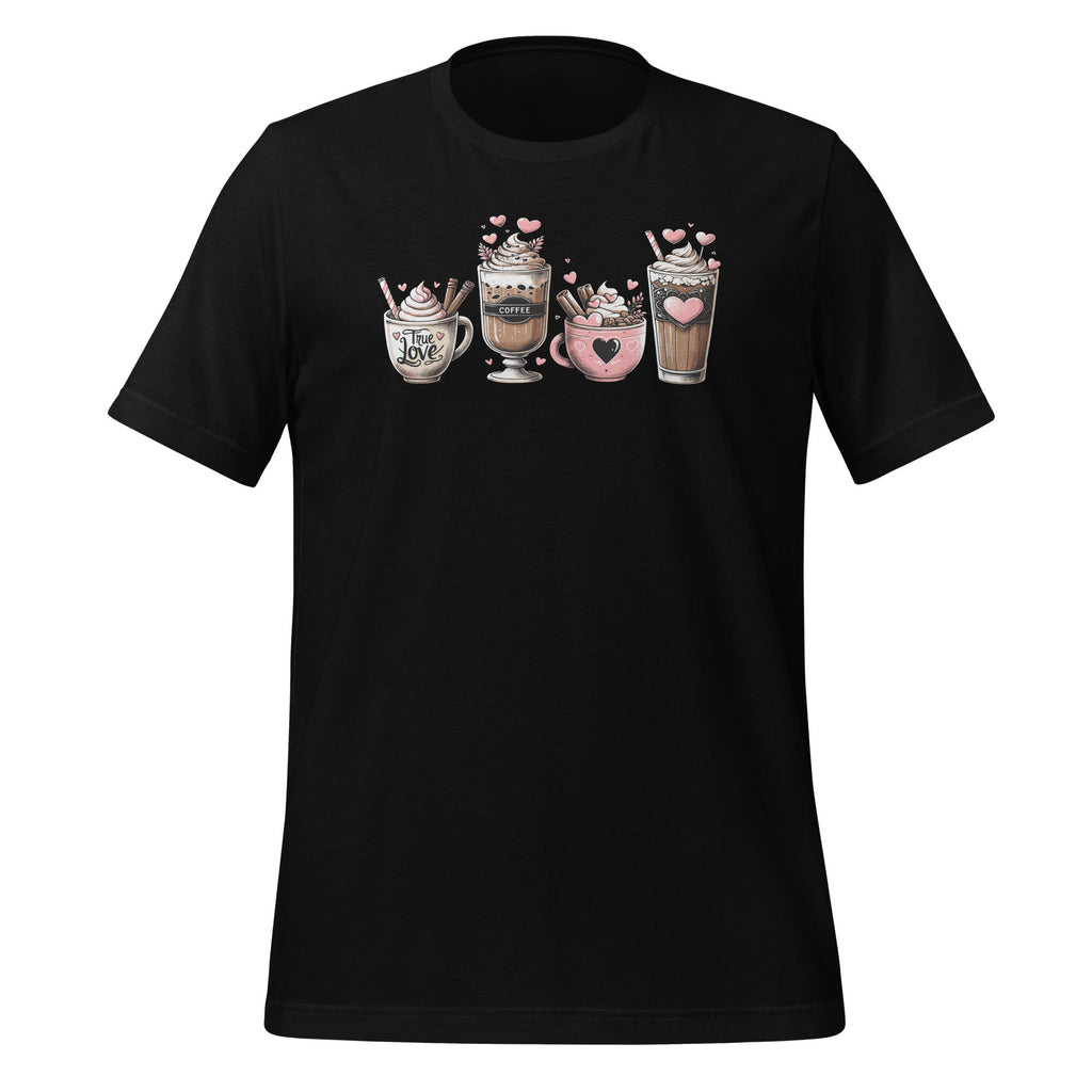 Valentine Coffee Lover Heart Latte Iced Day Unisex T-Shirt product image 1