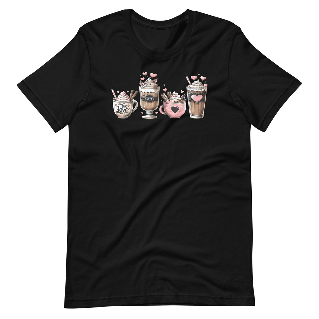 Valentine Coffee Lover Heart Latte Iced Day Unisex T-Shirt product image 2