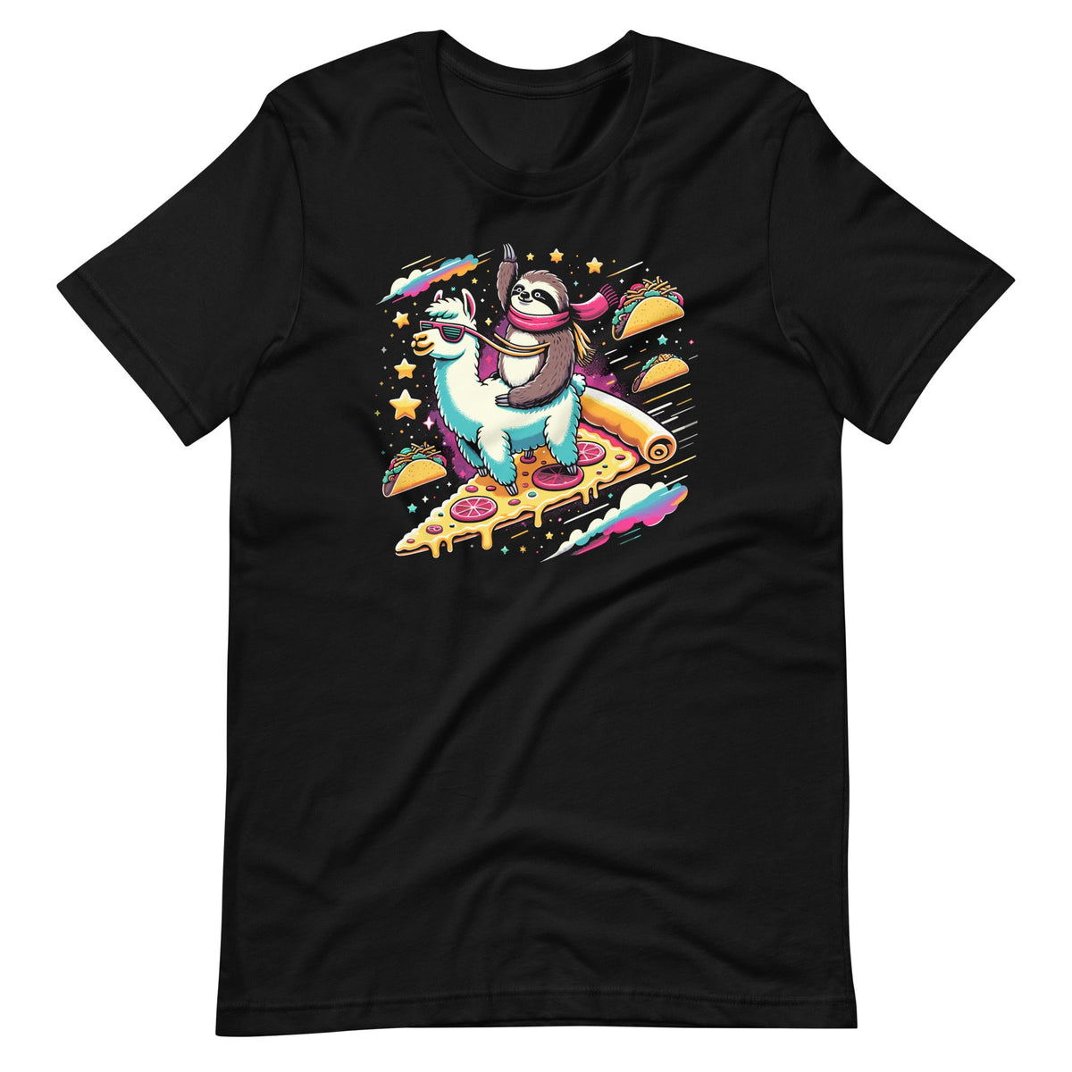 Sloth Riding Llama Galaxy Pizza Day Taco Burrito Unisex product image 2