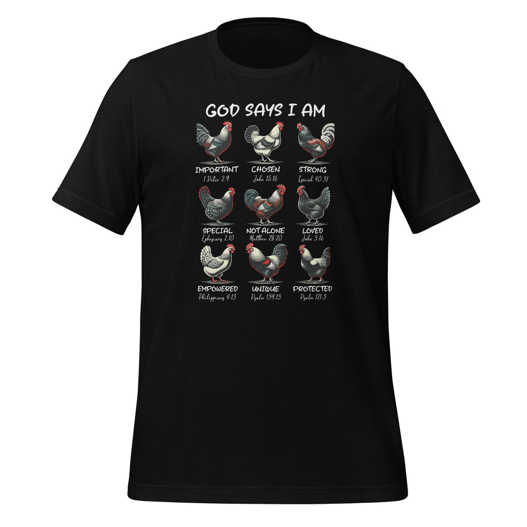 God Says I Am Bible Verse Christian Farm Chickens Religious product image 1