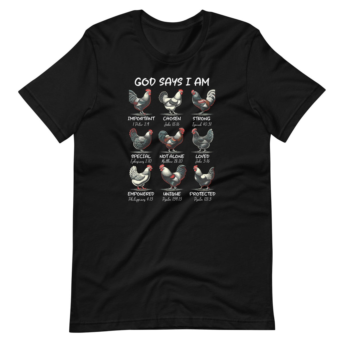 God Says I Am Bible Verse Christian Farm Chickens Religious product image 2