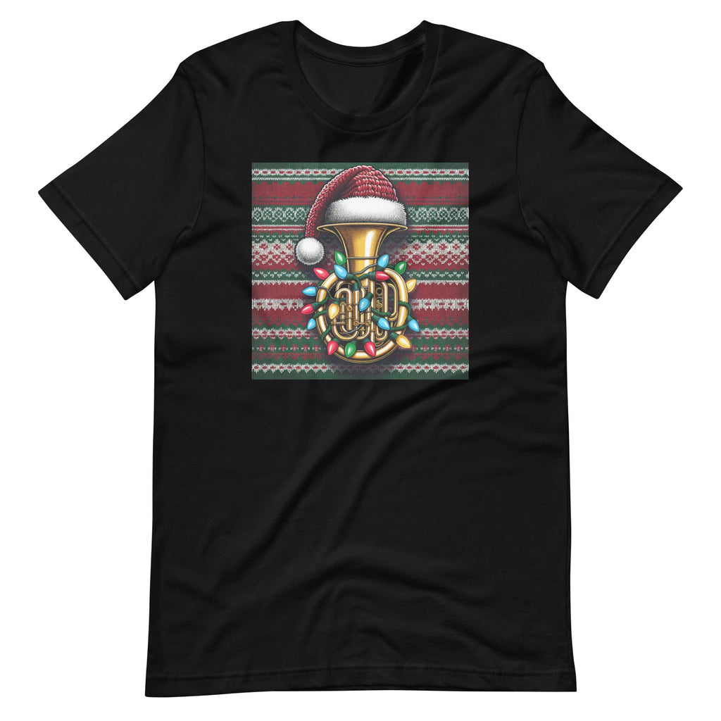 Tuba Musical Christmas Lights Santa Hat Musical Ugly Xmas Unisex T-Shirt