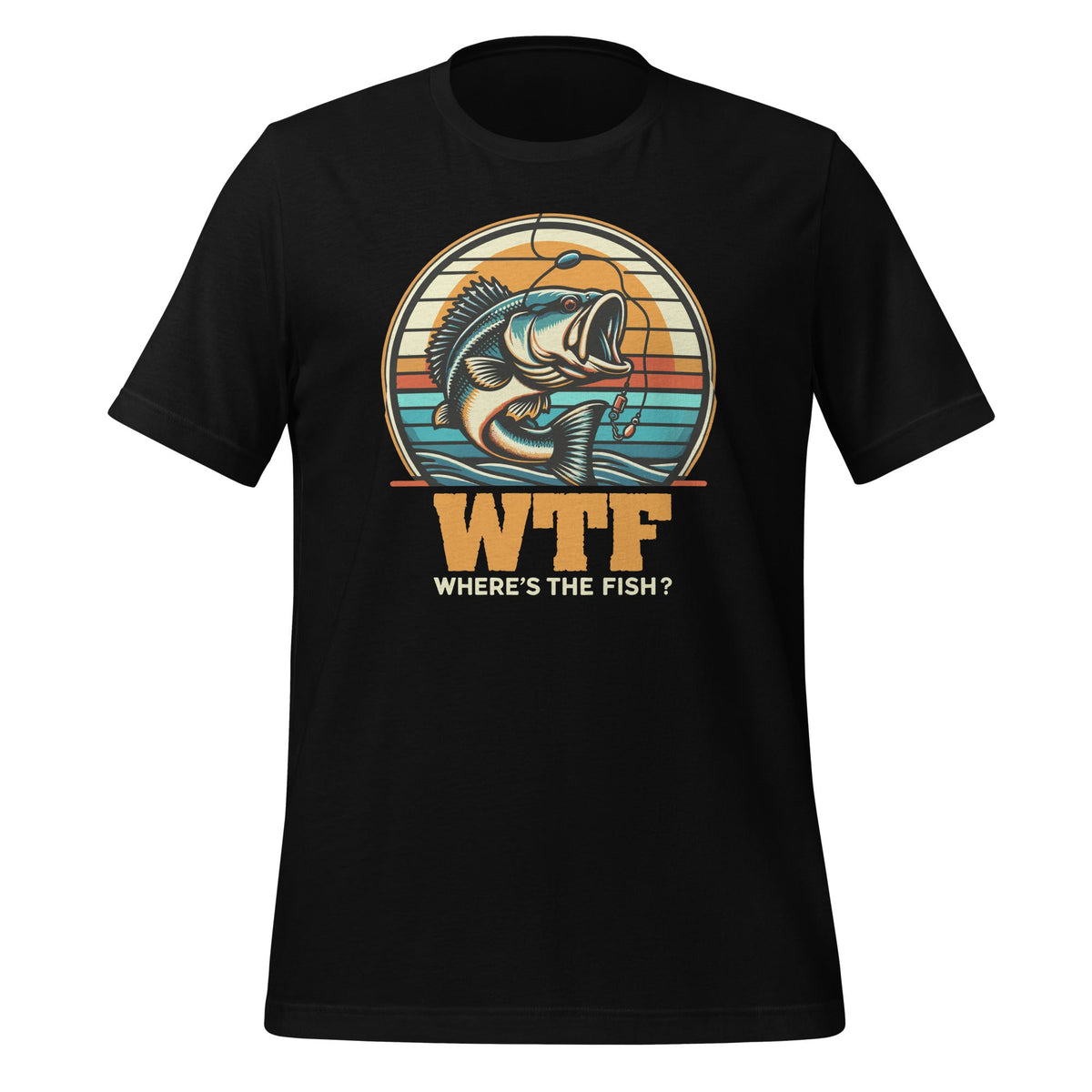 Funny WTF Wheres Fish Bass Dad Fishing Unisex T-Shirt product image 1