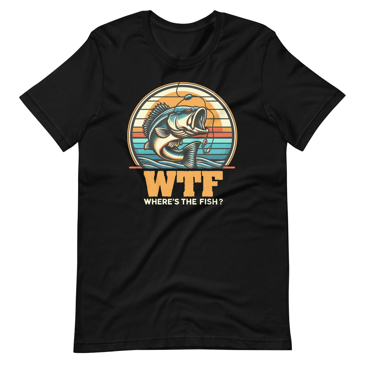 Funny WTF Wheres Fish Bass Dad Fishing Unisex T-Shirt product image 6