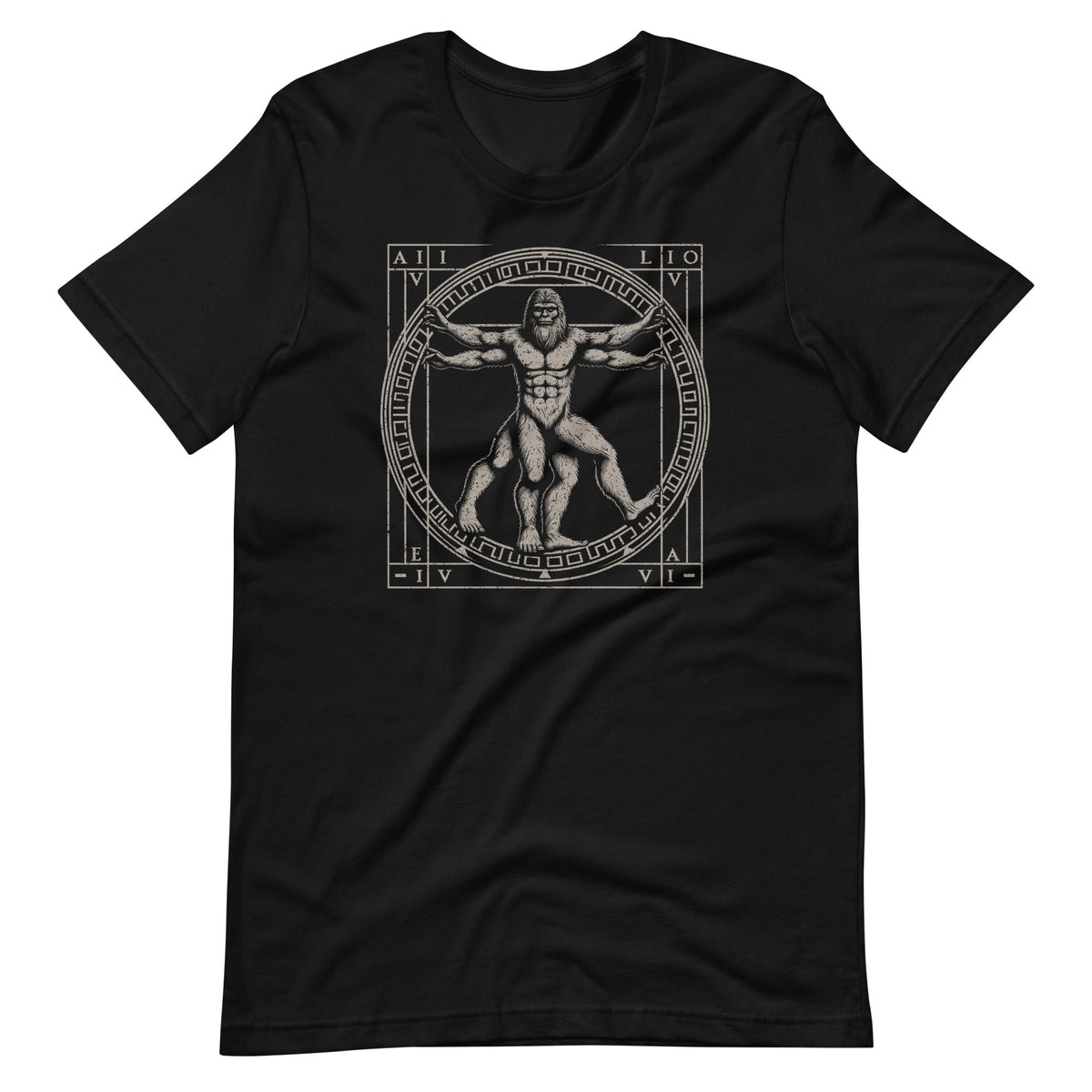 Bigfoot Vitruvian Man Funny Sasquatch Art Unisex T-Shirt product image 6