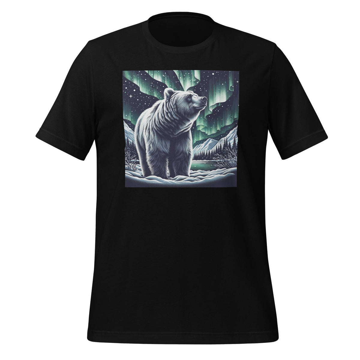 Grizzly Bear Standing Proud In Snow With Borealis Unisex product image 1