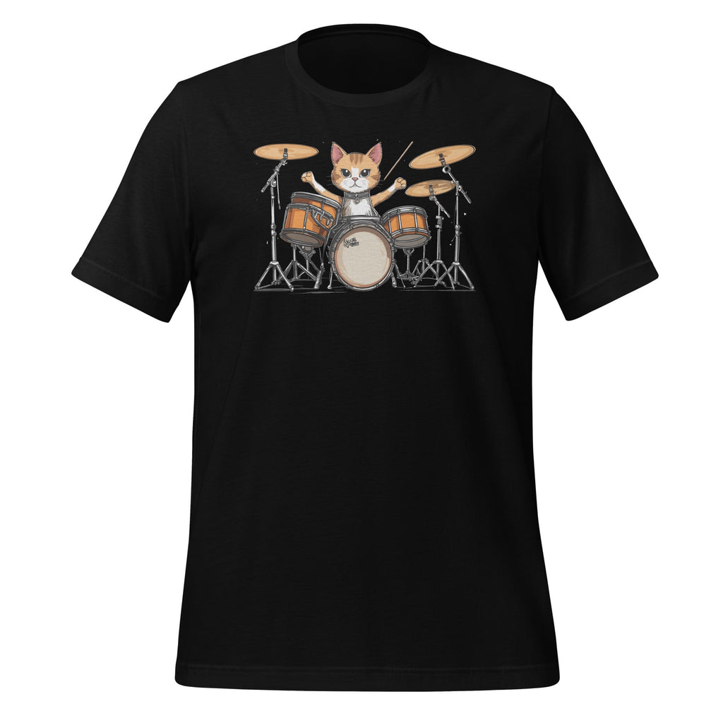 Funny Punk Kitten Drummer Cat Playing Drums Graphic Art product image 1