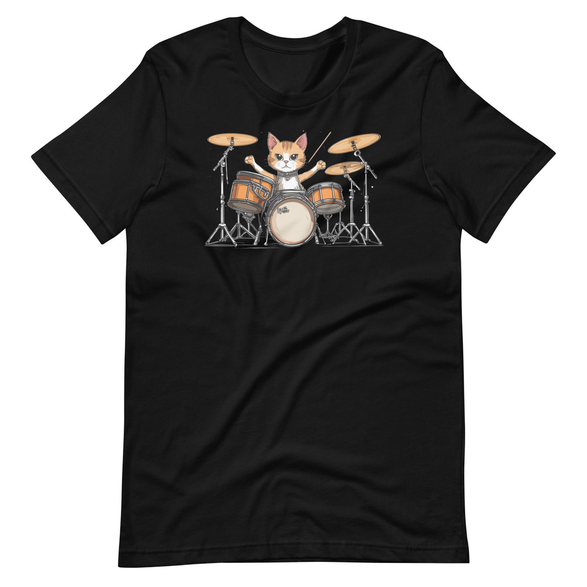 Funny Punk Kitten Drummer Cat Playing Drums Graphic Art product image 6