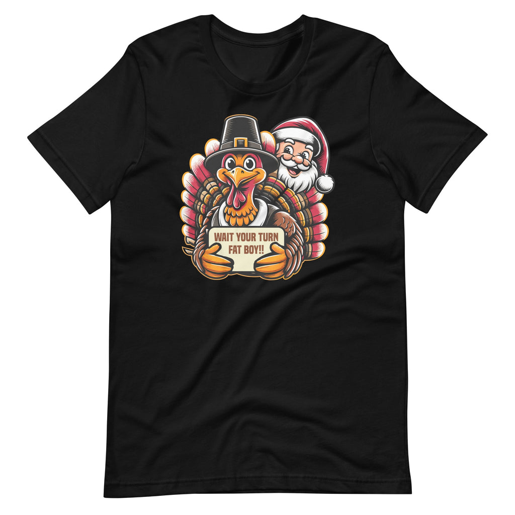 Fun Thanksgiving Wait For Your Turn Fat Santa Christmas Boy product image 6