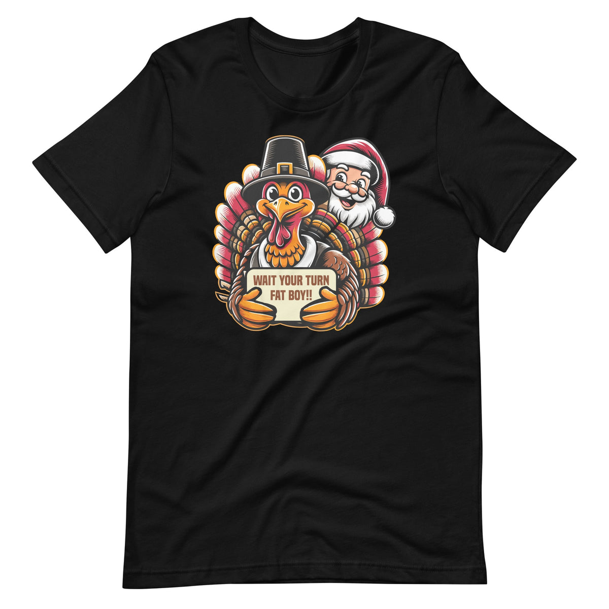 Fun Thanksgiving Wait For Your Turn Fat Santa Christmas Boy product image 6