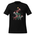 Christmas Dinosaur T Rex Tree Santa Hat Plaid Pajamas Xmas Unisex T-Shirt