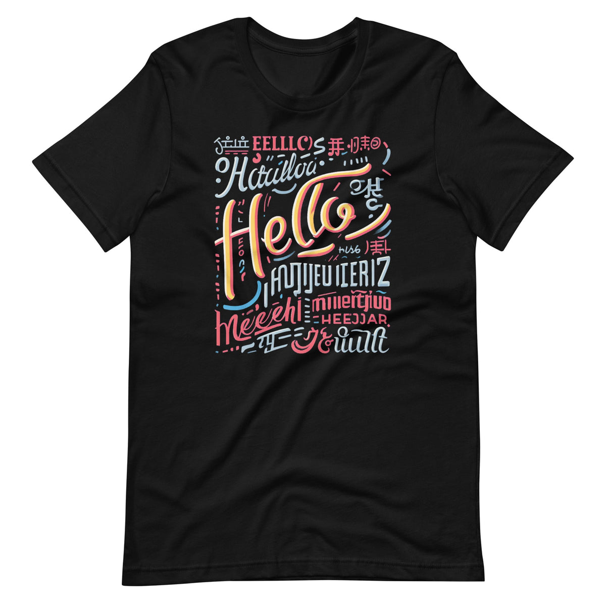 Hello in 22 Different Languages Word ESL World Day Unisex product image 6