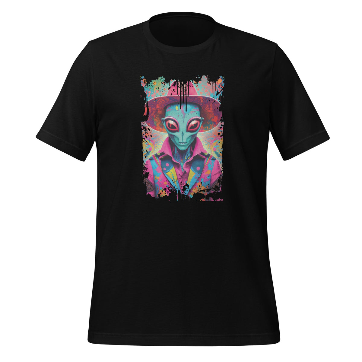 Alien Pink Cowboy Hat Paint Drip Cowgirl Unisex T-Shirt