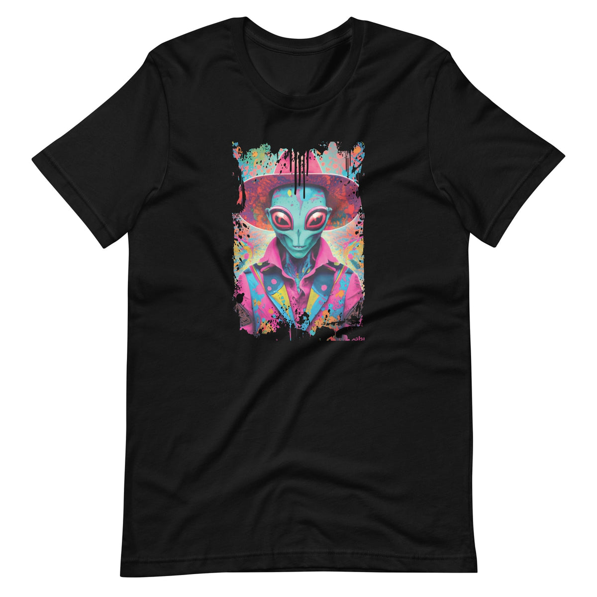 Alien Pink Cowboy Hat Paint Drip Cowgirl Unisex T-Shirt