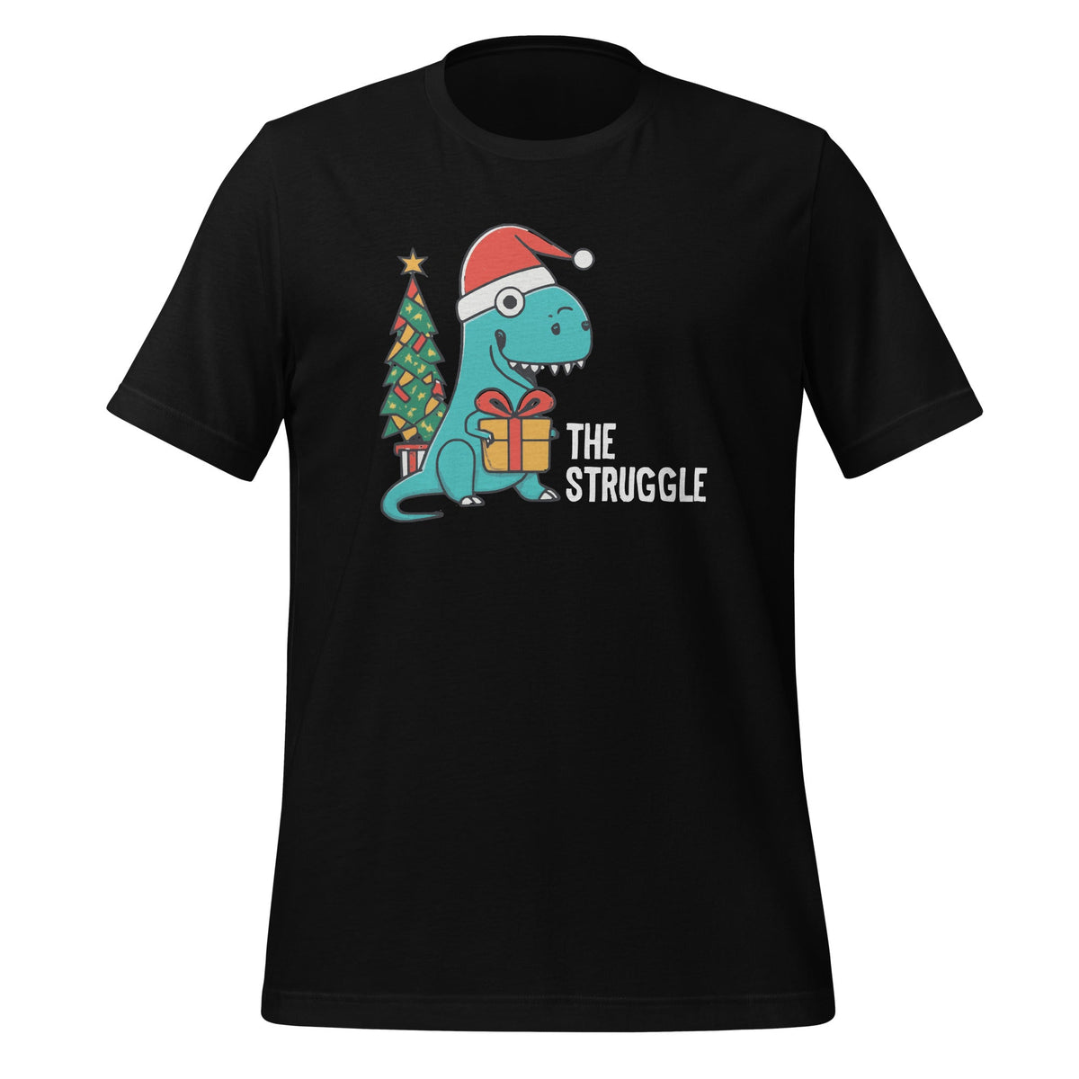 Dinosaur Christmas Tree Rex Struggle Xmas Pajamas Unisex product image 1