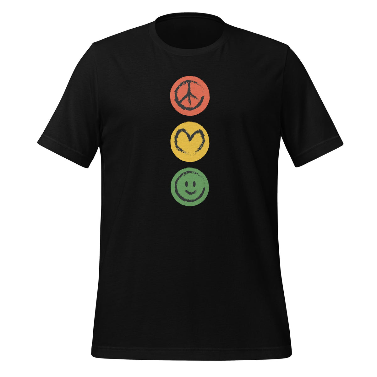 Traffic Light with Peace, Love And Happiness Signs Unisex product image 1
