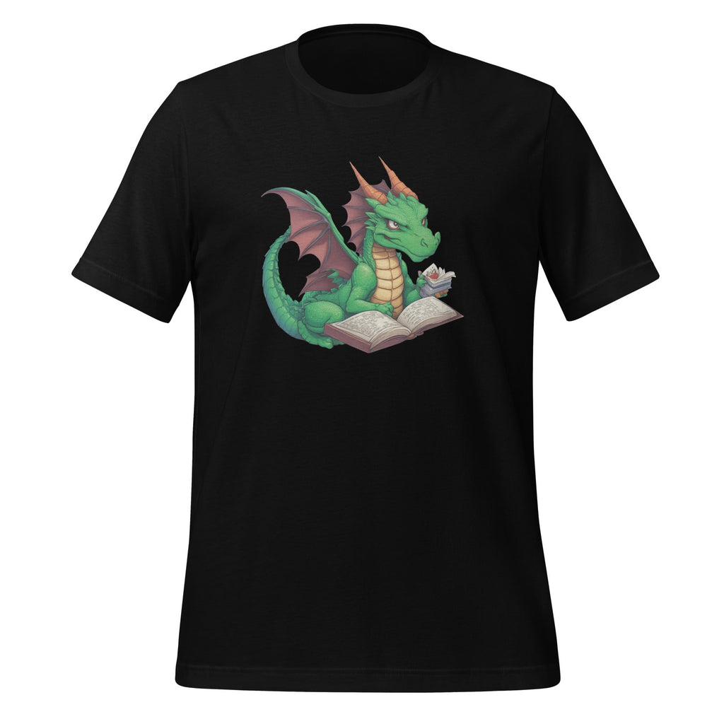 Dragon Wearing Glasses Reading A Book Unisex T-Shirt product image 1