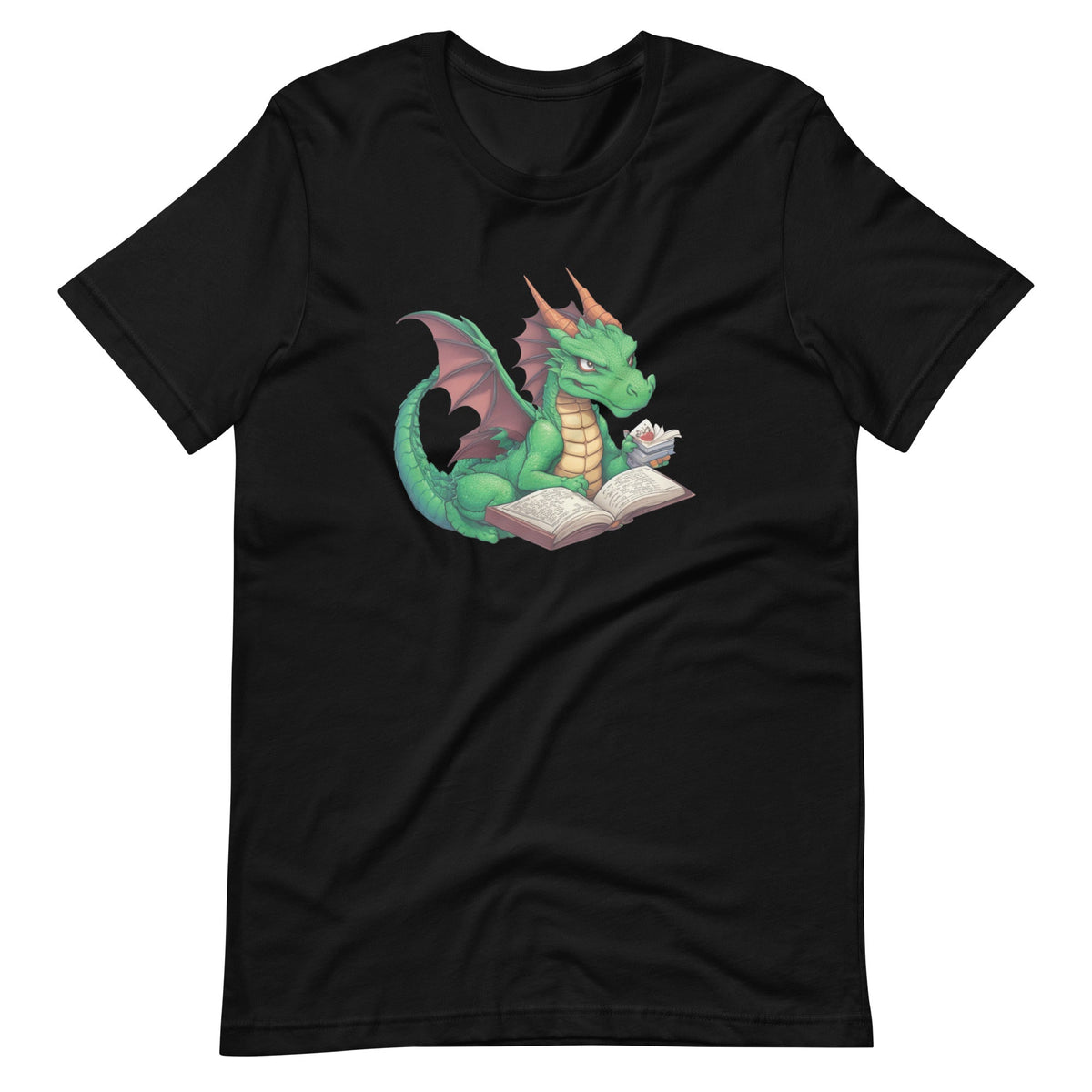 Dragon Wearing Glasses Reading A Book Unisex T-Shirt product image 6