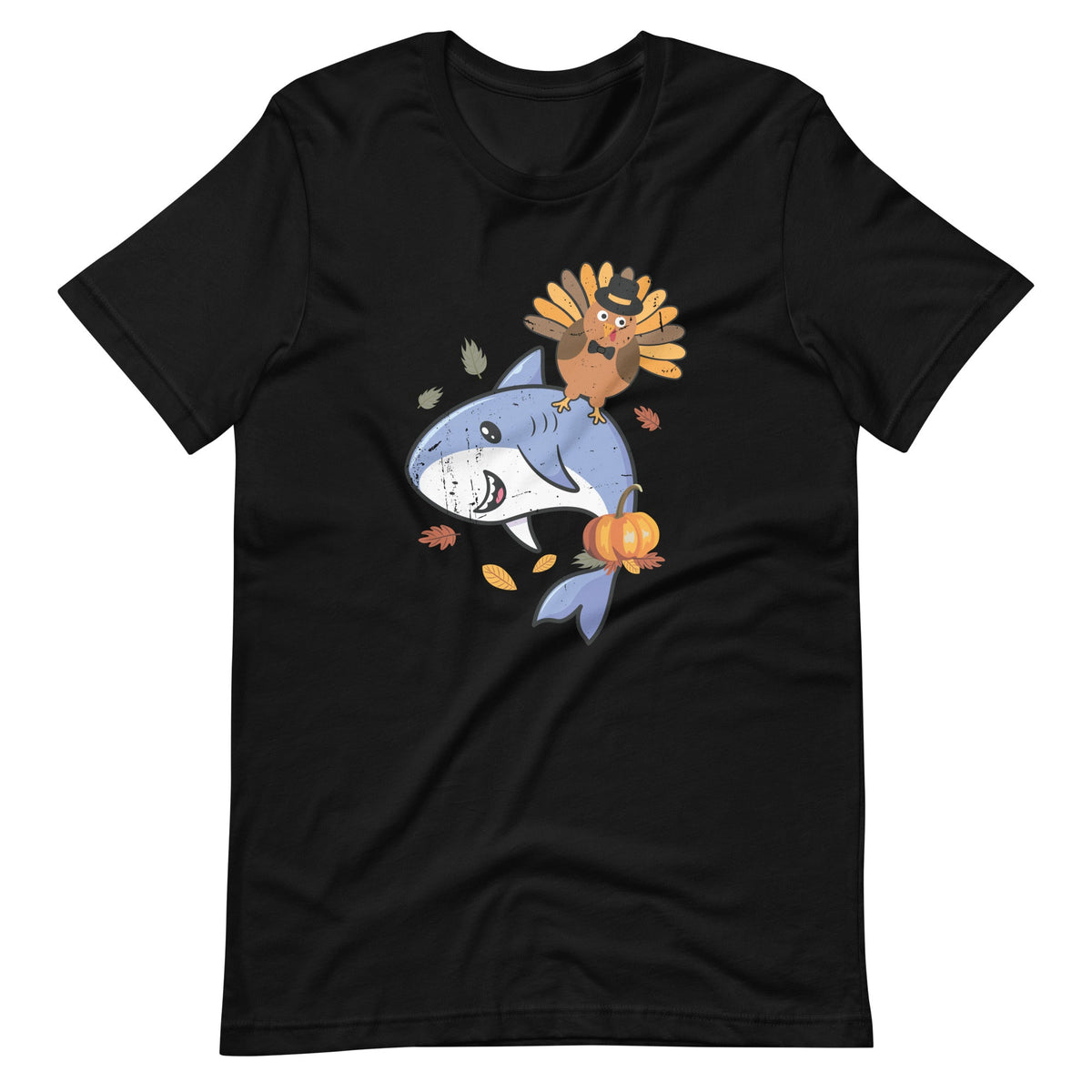 Thanksgiving Turkey Riding Shark Funny Boys Girls Unisex product image 6