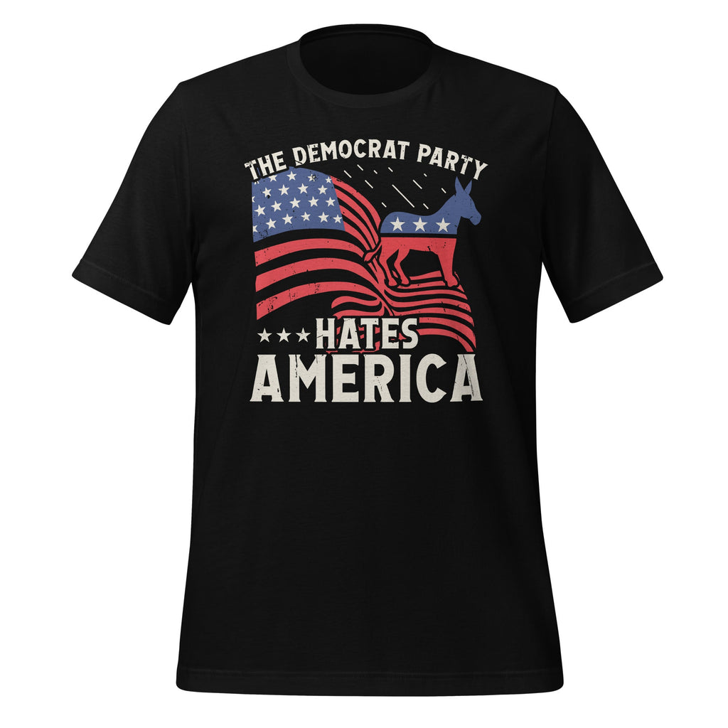 Democrat Party Hates America US Flag Unisex T-Shirt product image 1