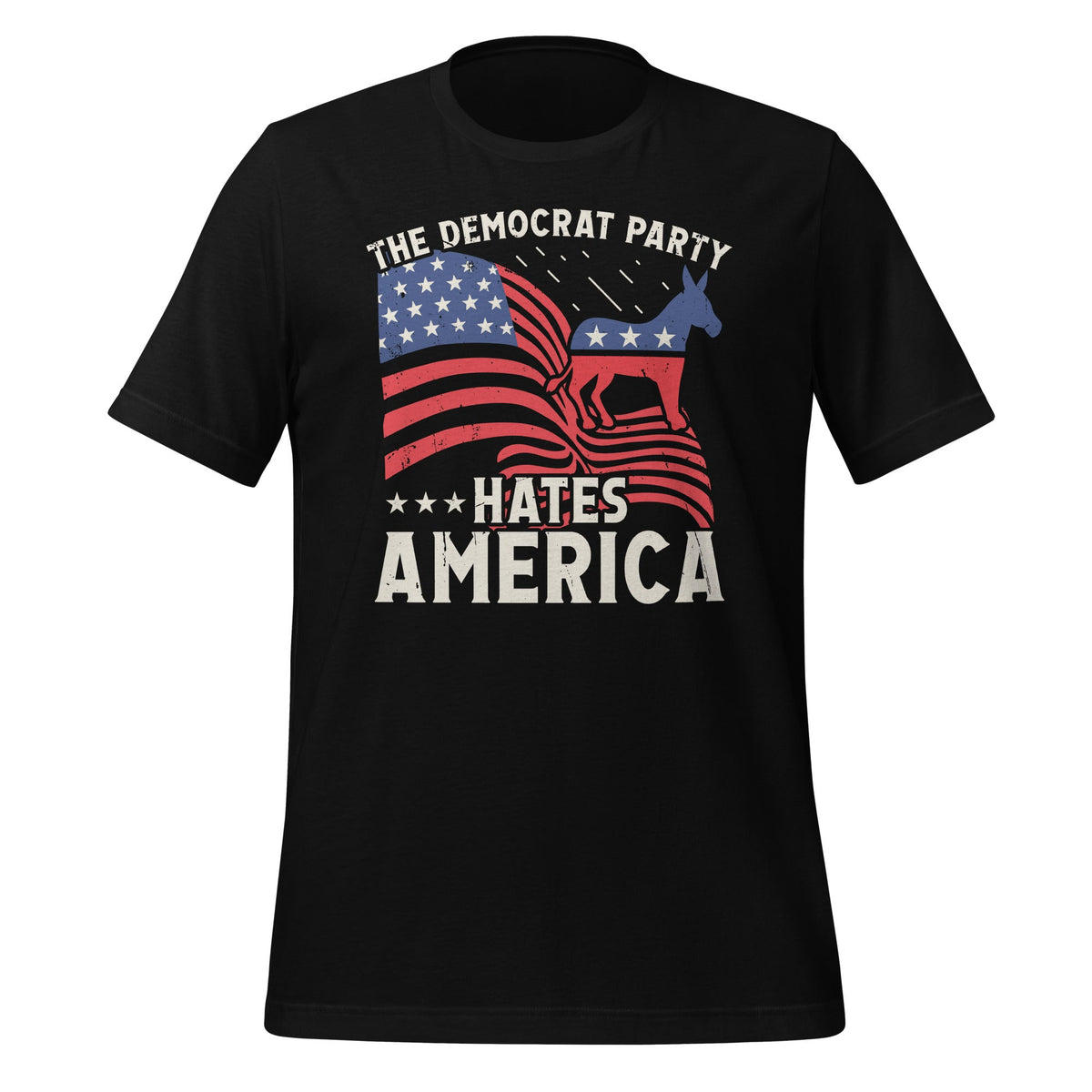 Democrat Party Hates America US Flag Unisex T-Shirt product image 1