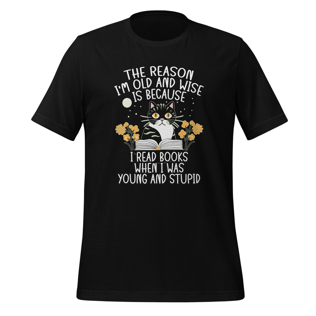 Reason I'm Old and Wise Is Because I Read Books Funny Cat product image 1