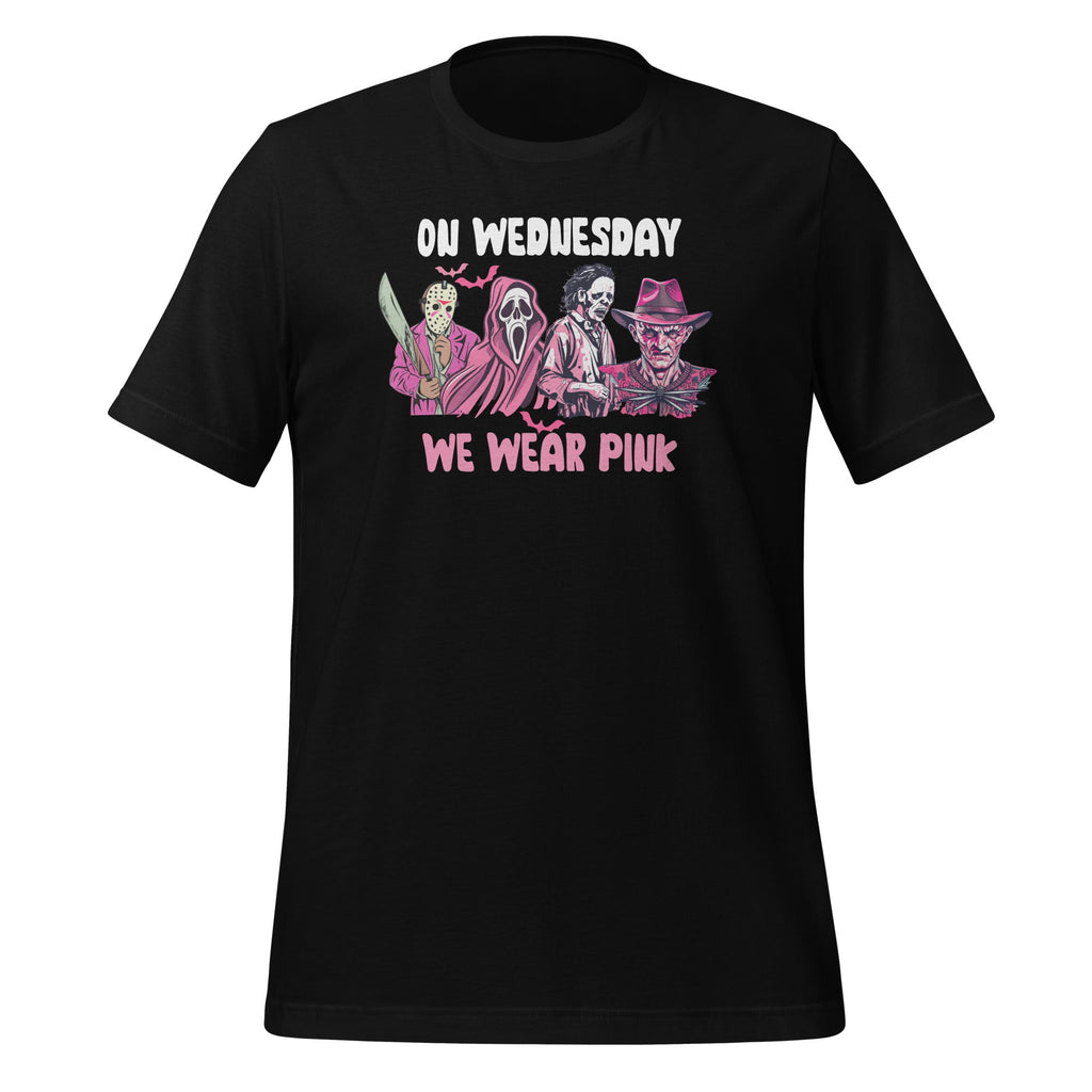 On Wednesday We Wear Pink Funny Halloween Character Unisex product image 1